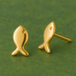 Sterling Silver Fish Stud Earrings: Minimalist Ocean Jewelry