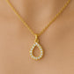 Sterling Silver Teardrop CZ Pendant Necklace: Halo Drop Jewelry