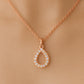 Sterling Silver Teardrop CZ Pendant Necklace: Halo Drop Jewelry