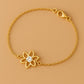 Sterling Silver Flower Bracelet: Dainty CZ Floral Cable Chain