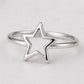 Sterling Silver Star Ring: Minimalist Open Star Band