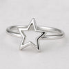 Sterling Silver Star Ring: Minimalist Open Star Band