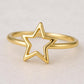 Sterling Silver Star Ring: Minimalist Open Star Band