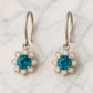 London Blue Topaz Flower Earrings: 925 Sterling Silver CZ Dangle