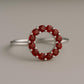 925 Silver Red CZ Wreath Ring: Dainty Christmas Jewelry
