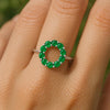 925 Sterling Silver Green CZ Wreath Ring: Holiday Jewelry