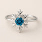 Sterling Silver Snowflake Ring: London Topaz  Winter Jewelry