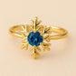Sterling Silver Snowflake Ring: London Topaz  Winter Jewelry