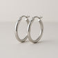 Classic Silver Hoop Earrings 925 Sterling | Minimalist Polished Hoops | Everyday Jewelry Gift for Her