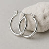 Classic Silver Hoop Earrings 925 Sterling | Minimalist Polished Hoops | Everyday Jewelry Gift for Her