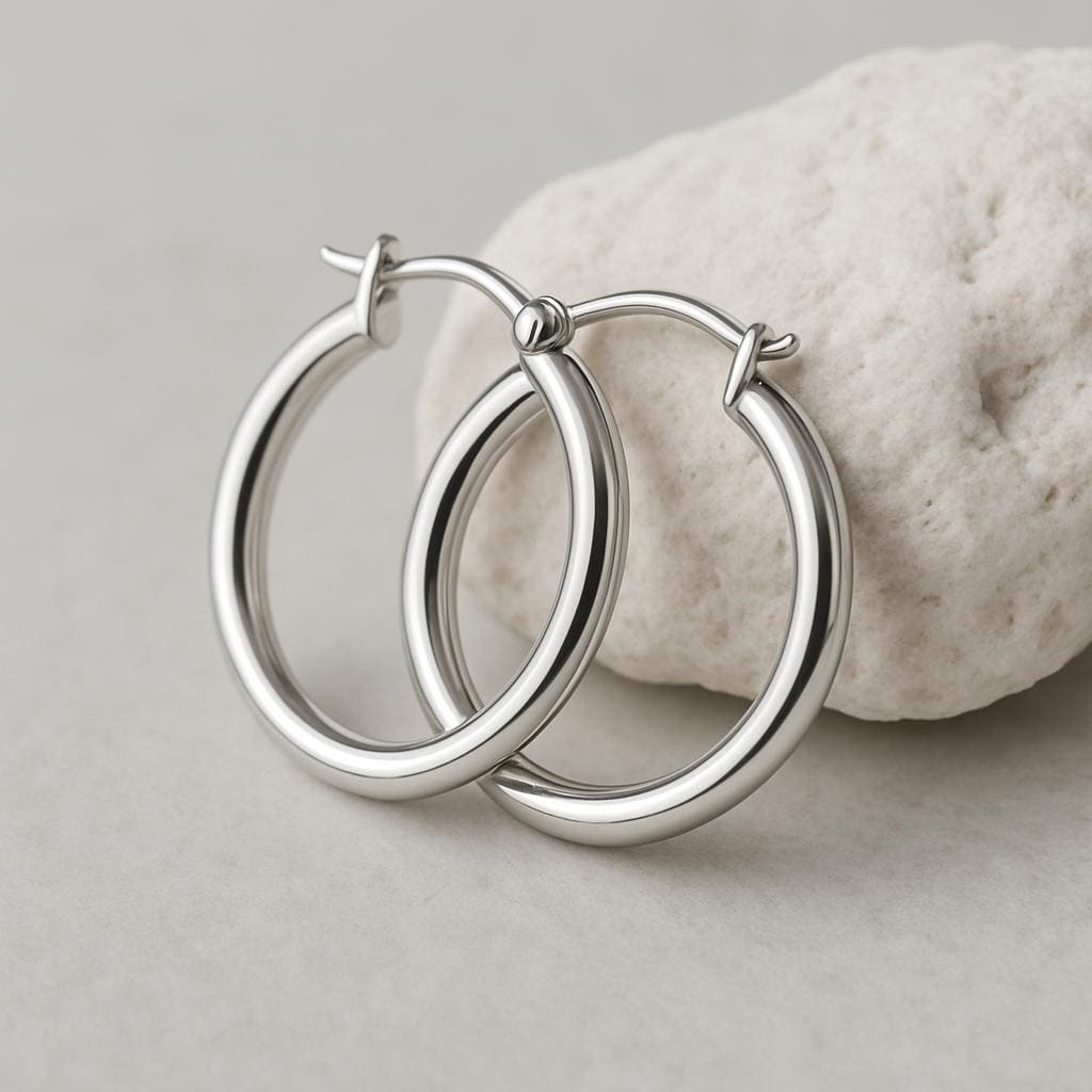 Classic Silver Hoop Earrings 925 Sterling | Minimalist Polished Hoops | Everyday Jewelry Gift for Her