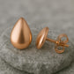 Sterling Silver Teardrop Stud Earrings: Minimalist Polished Dome
