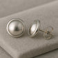 Sterling Silver Bezel Dome Stud Earrings: Minimalist Polished Jewelry