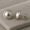 Sterling Silver Bezel Dome Stud Earrings: Minimalist Polished Jewelry