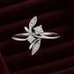 CZ Leaf Vine Ring: 925 Sterling Silver Floral Branch Ring