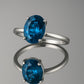 London Blue Topaz Ring: Oval Solitaire, 925 Sterling Silver, December Birthstone