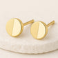 Minimalist 925 Sterling Silver Circle Stud Earrings: Half Matte, Half Polish