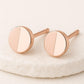 Minimalist 925 Sterling Silver Circle Stud Earrings: Half Matte, Half Polish