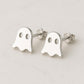 Sterling Silver Ghost Earrings: Minimalist Halloween Jewelry