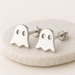 Sterling Silver Ghost Earrings: Minimalist Halloween Jewelry