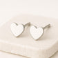 Sterling Silver Heart Stud Earrings: Minimalist 925 Silver Jewelry