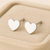 Sterling Silver Heart Stud Earrings: Minimalist 925 Silver Jewelry