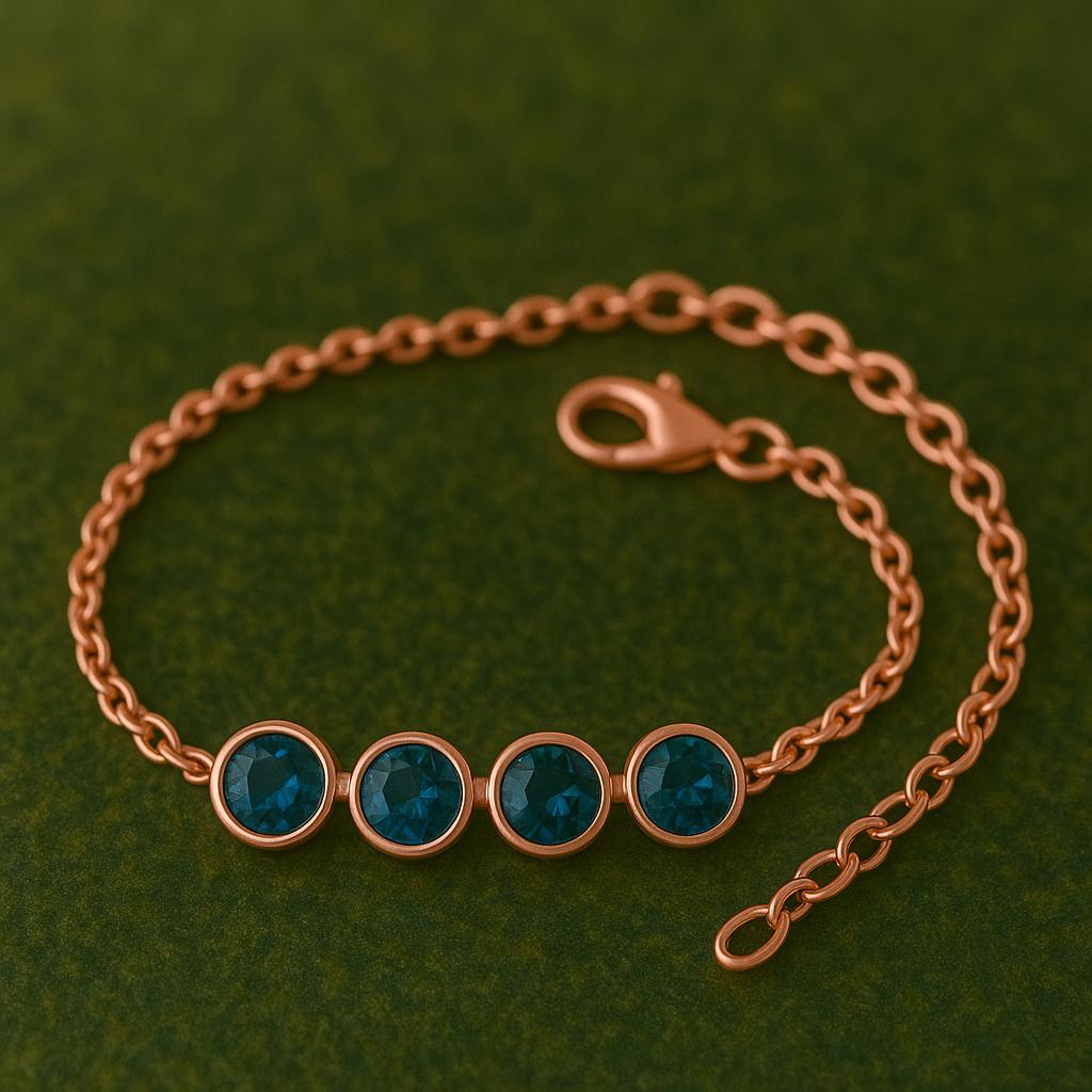 London Topaz Bracelet Silver 925 â¢ 4 Stone â¢ Dainty December Birthstone Jewelry Gif