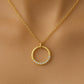 Circle Pendant Necklace Silver 925 • CZ Stone Eternity • Minimalist Round Jewelry Gift