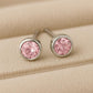 Sterling Silver CZ Stud Earrings: Dainty Bezel Set Gemstone