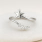 Sterling Silver Shooting Star Ring | Adjustable CZ Celestial Jewelry