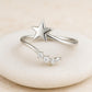 Sterling Silver Shooting Star Ring | Adjustable CZ Celestial Jewelry