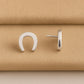 Silver Horseshoe Stud Earrings 925 • Lucky Symbol Minimalist Earrings • Dainty Everyday Jewelry Gift