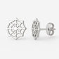 Sterling Silver Spider Web Stud Earrings | Minimalist Halloween Jewelry