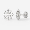 Sterling Silver Spider Web Stud Earrings | Minimalist Halloween Jewelry