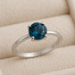London Blue Topaz Ring | Sterling Silver Solitaire Engagement Jewelry