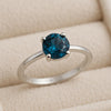 London Blue Topaz Ring | Sterling Silver Solitaire Engagement Jewelry