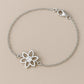 Sterling Silver Flower Bracelet: Dainty CZ Floral Cable Chain