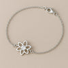Sterling Silver Flower Bracelet: Dainty CZ Floral Cable Chain