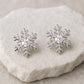 Sterling Silver Snowflake Stud Earrings | CZ Winter Jewelry