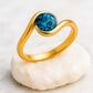 Sterling Silver Wave Ring | 6mm London Blue Topaz Bezel Setting