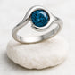 London Blue Topaz Sterling Silver Wave Ring | Ocean Jewelry
