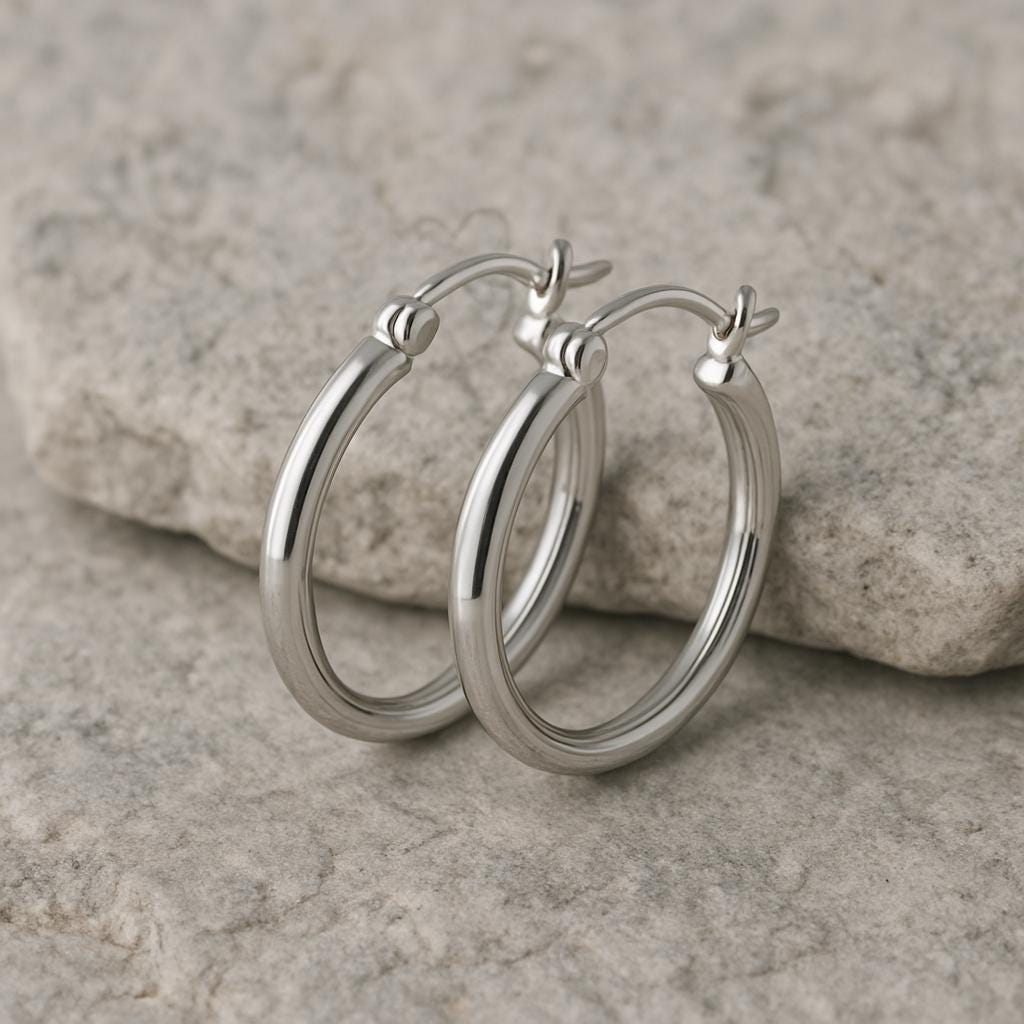 Classic Silver Hoop Earrings 925 Sterling | Minimalist Polished Hoops | Everyday Jewelry Gift for Her
