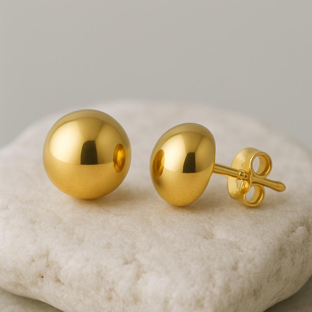 Sterling Silver Ball Stud Earrings: Polished 925 Silver, Minimalist Jewelry