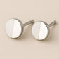Minimalist 925 Sterling Silver Circle Stud Earrings: Half Matte, Half Polish