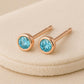 Sterling Silver CZ Stud Earrings: Dainty Bezel Set Gemstone