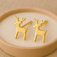 Silver Reindeer Stud Earrings 925 | Christmas Earrings | Holiday Jewelry Gift | Winter Studs | Minimalist Xmas