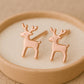 Silver Reindeer Stud Earrings 925 | Christmas Earrings | Holiday Jewelry Gift | Winter Studs | Minimalist Xmas
