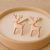 Silver Reindeer Stud Earrings 925 | Christmas Earrings | Holiday Jewelry Gift | Winter Studs | Minimalist Xmas