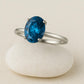 London Blue Topaz Ring: Oval Solitaire, 925 Sterling Silver, December Birthstone
