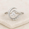 Sterling Silver Ocean Wave CZ Ring | Beach Promise Ring